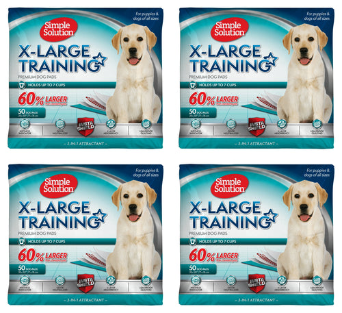 Simple Solution Training Pads for Dogs, Extra Large, 50 Count, 4 Pack
