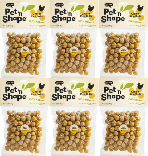 Pet 'n Shape Chik 'n Rice Balls Dog Treats, 8 Ounce, 6 Pack