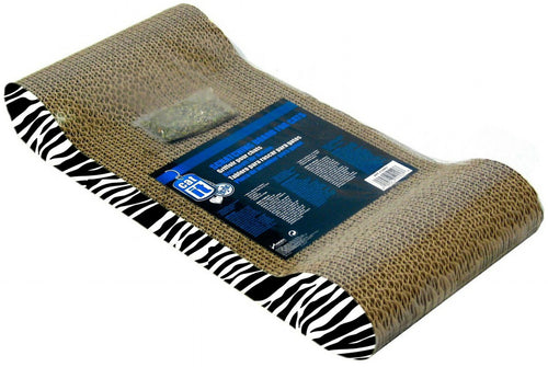 Catit Style Patterned Cat Scratcher withCatnip, White Tiger Lounge