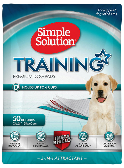 Simple Solution Training Pads for Dogs, Premium, 23x24 Inch, 50 Count, 3 Pack