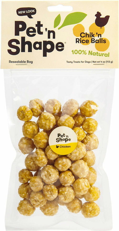 Pet 'n Shape Chik 'n Rice Balls Dog Treats, 4 Ounce, 24 Pack