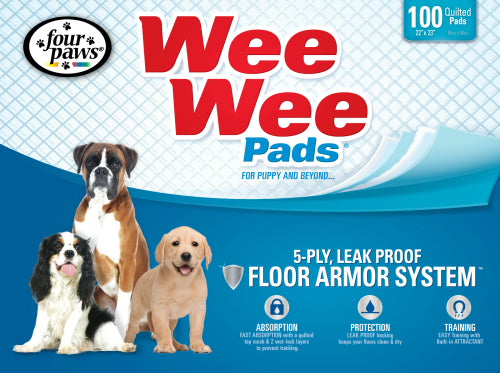 Four Paws Wee Wee Pads, 22x23 Inch, 100 Count