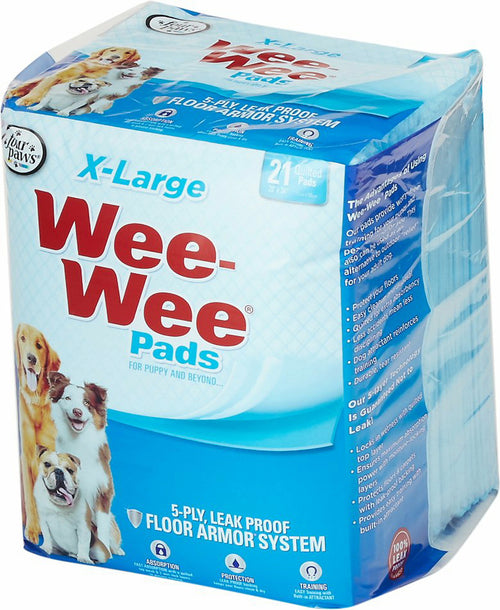 Four Paws Wee Wee Pads, XL, 21 Count, 8 Pack