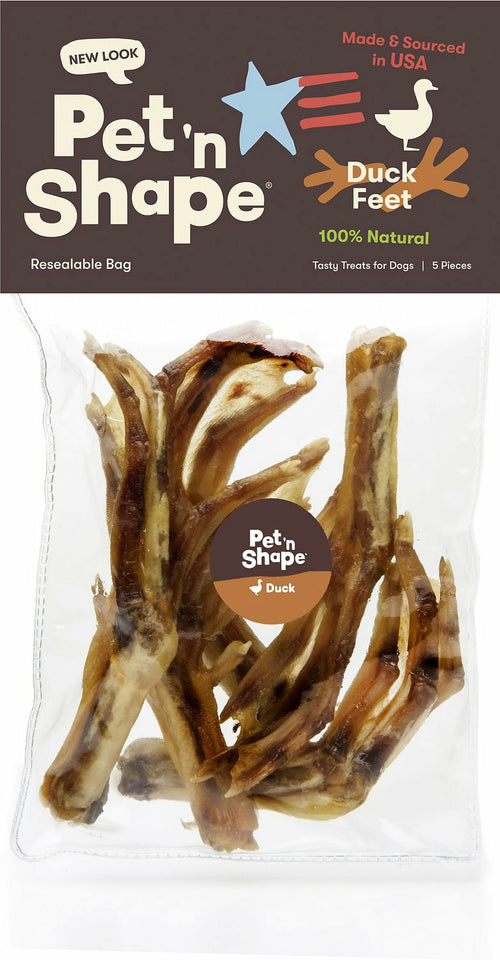Pet 'n Shape All-Natural Duck Feet for Dogs, 5 Count