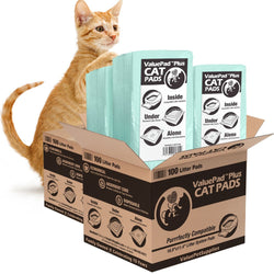 ValuePad Plus Cat Litter Pads, 16.9x11.4 Inch, Unscented, 200 Count - Breeze Compatible Refills BULK PACK - ValuePetSupplies