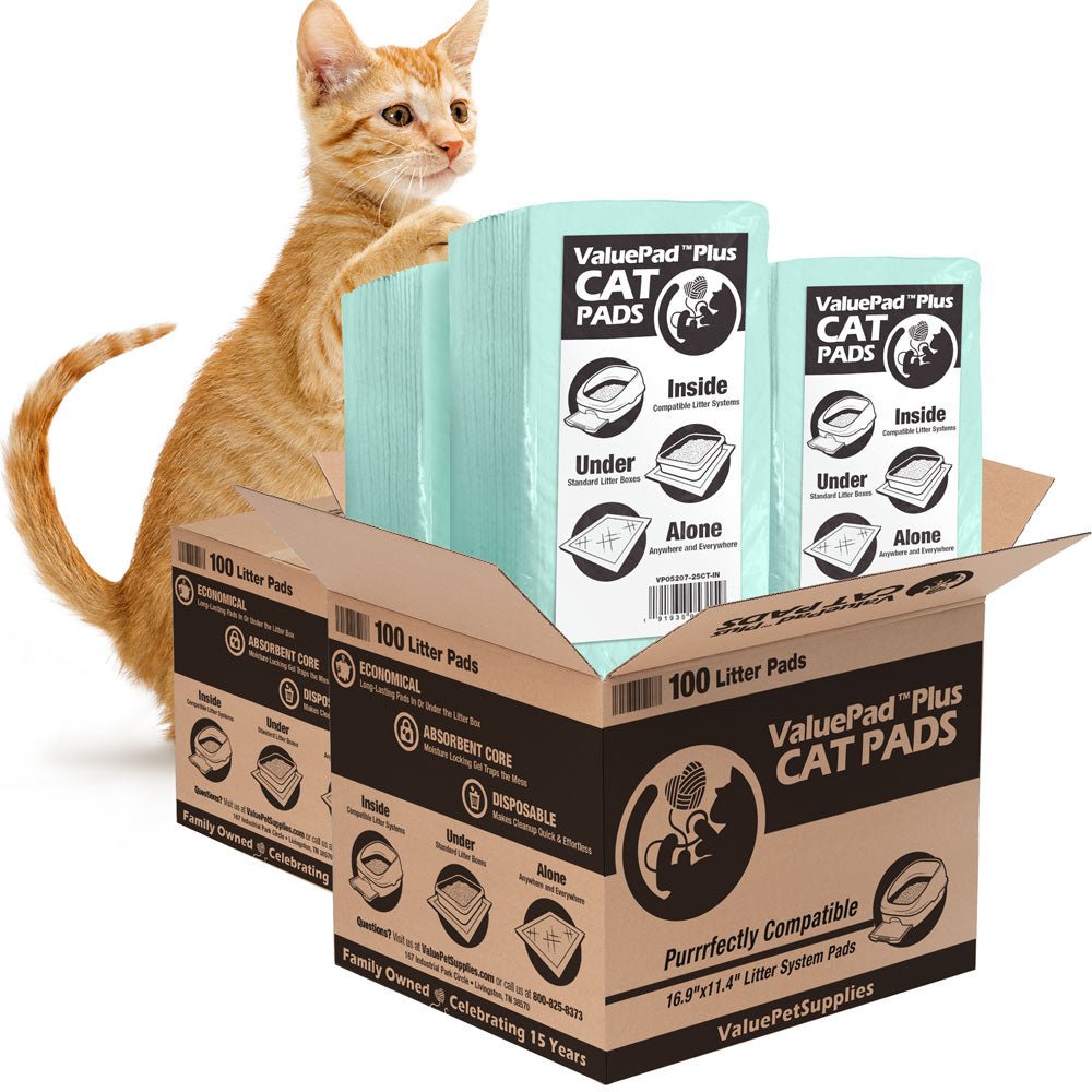 ValuePad Plus Cat Litter Pads, 16.9x11.4 Inch, Unscented, 200 Count - Breeze Compatible Refills BULK PACK - ValuePetSupplies